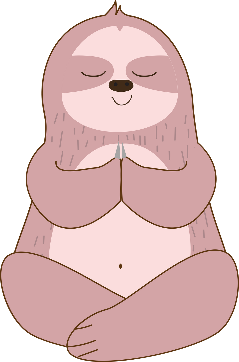 Namaste meditating yoga cartoon sloth